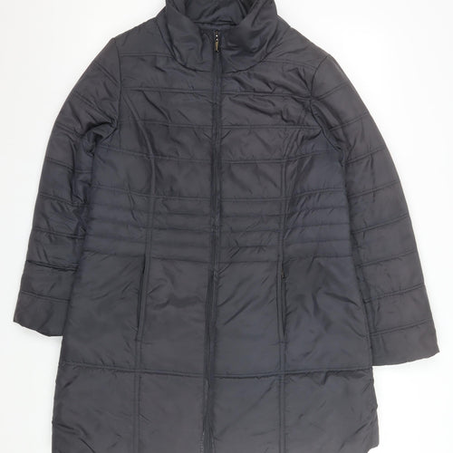 VIZ-A-VIZ Women's Black Size 12 Long Quilted Puffer Coat