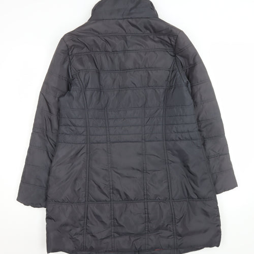 VIZ-A-VIZ Women's Black Size 12 Long Quilted Puffer Coat