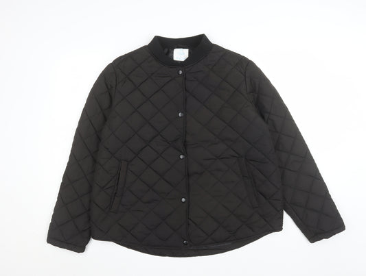 Primark Women Black Quilted Lightweight Padded Jacket Size L