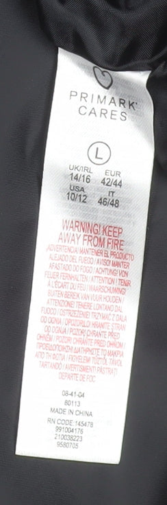 Primark Women Black Quilted Lightweight Padded Jacket Size L