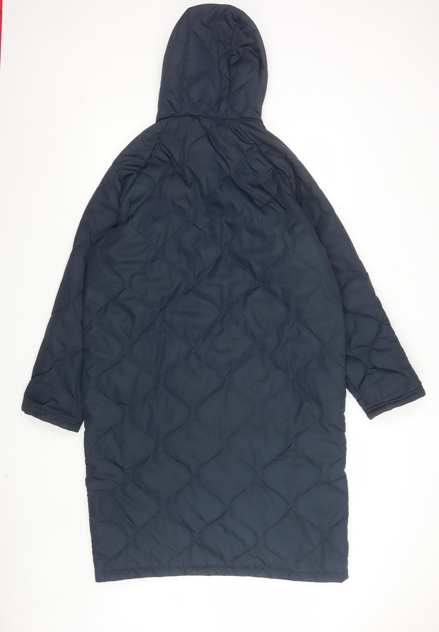 Regatta Women Blue Quilted Long Hooded Waterproof Coat Size 14