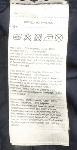 Regatta Women Blue Quilted Long Hooded Waterproof Coat Size 14