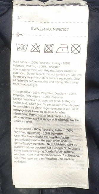 Regatta Women Blue Quilted Long Hooded Waterproof Coat Size 14