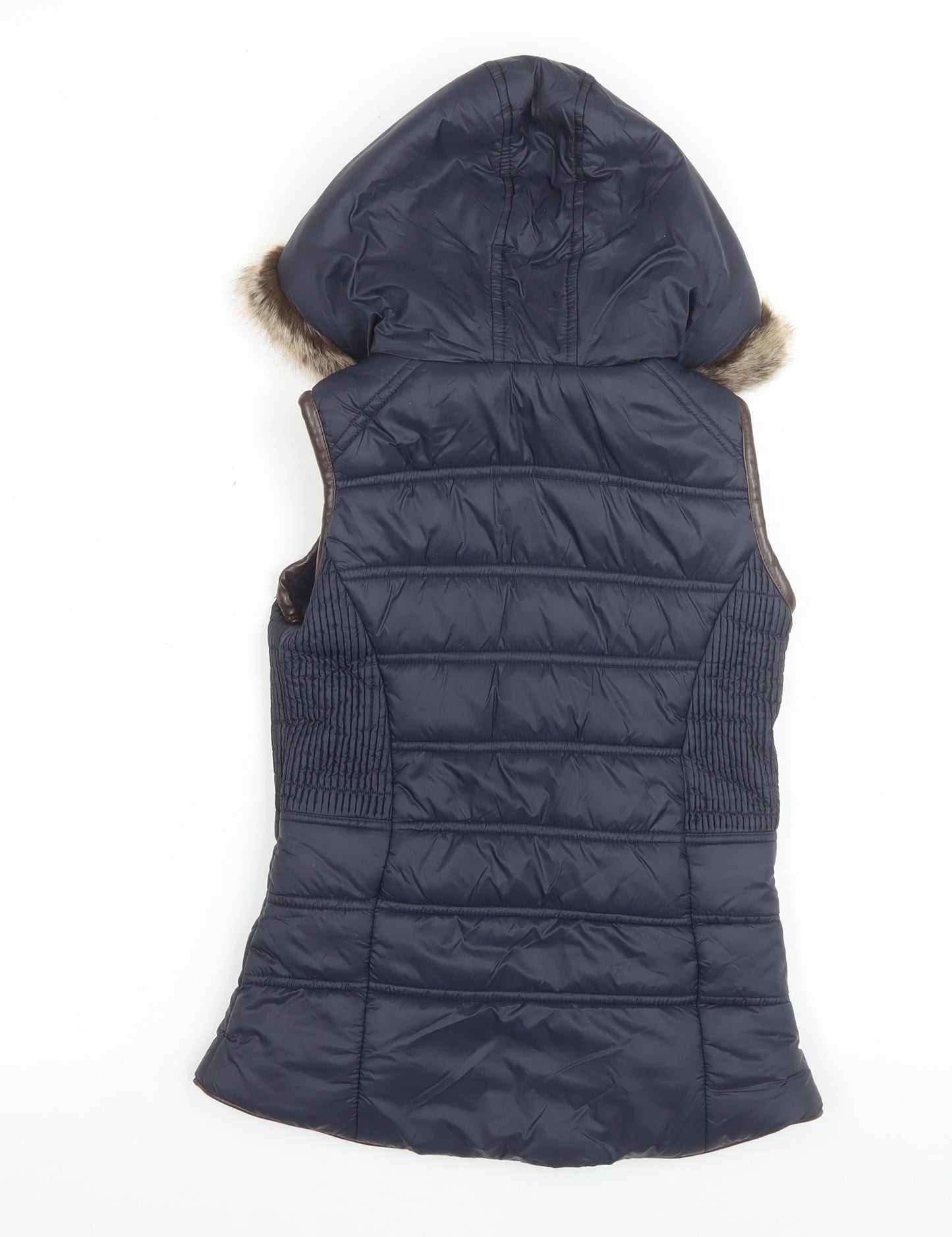 Firetrap Girls Black Hooded Faux Fur Trim Puffer Gilet 9-10 Years