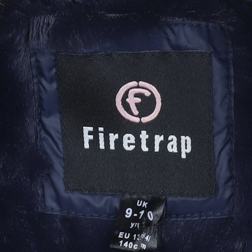 Firetrap Girls Black Hooded Faux Fur Trim Puffer Gilet 9-10 Years