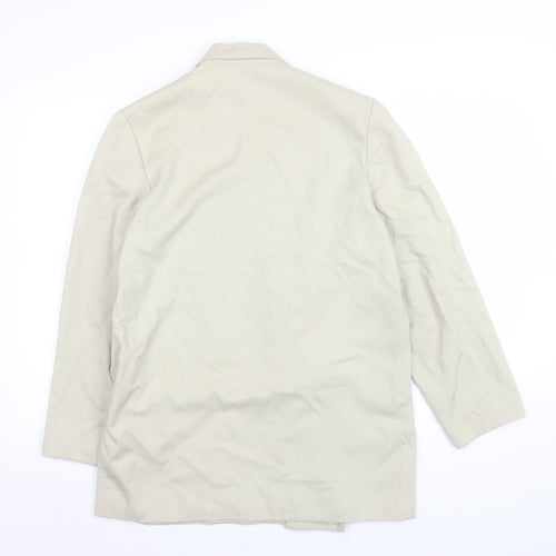 Sensations Women Beige Double-Breasted Blazer Size 14 Classic Fit