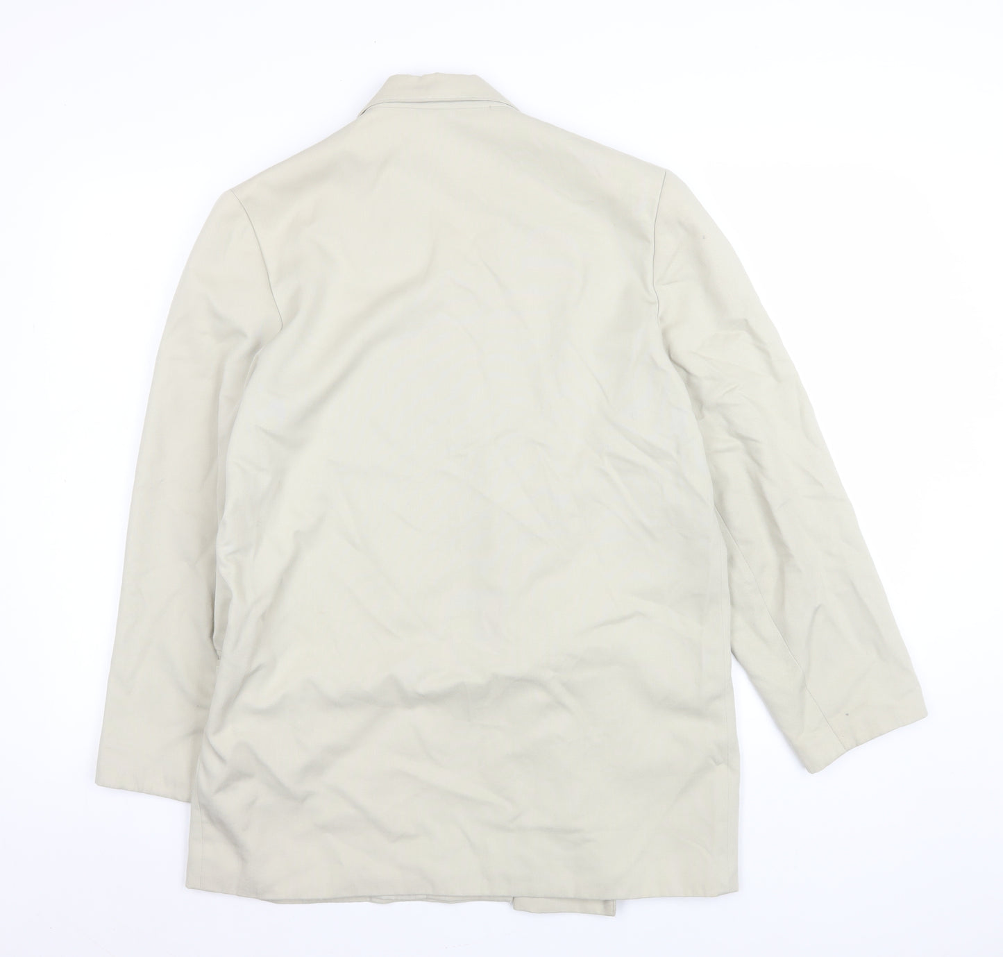 Sensations Women Beige Double-Breasted Blazer Size 14 Classic Fit
