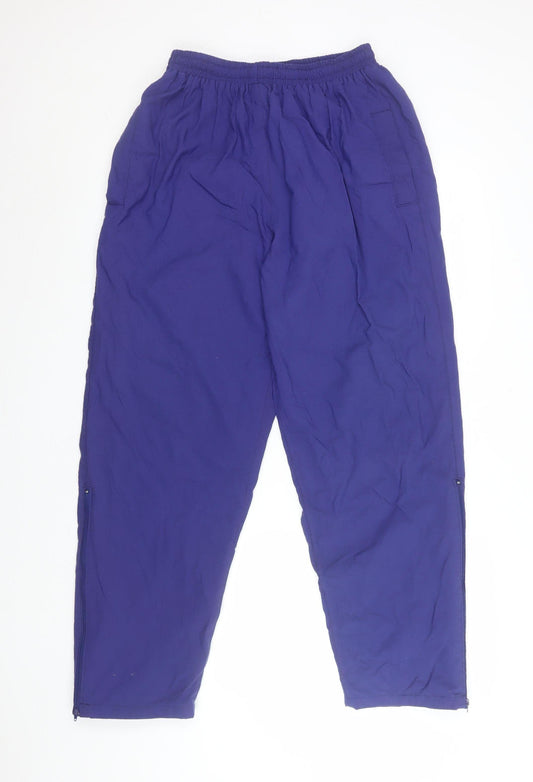 Scanda Women Blue Elastic Waist Track Pants Tapered Fit