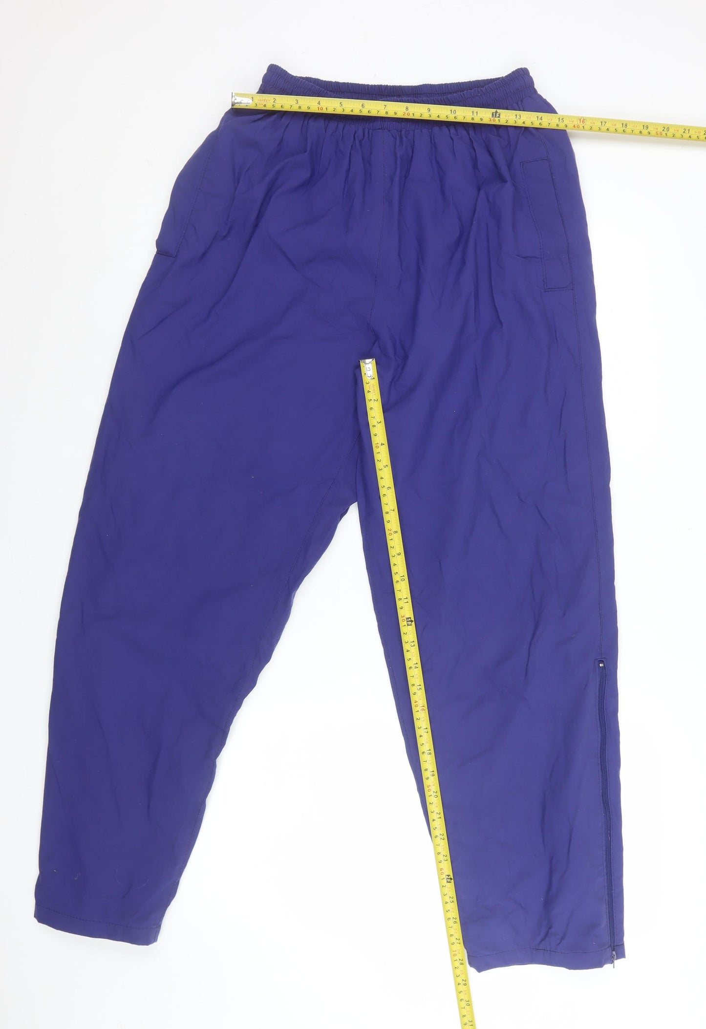 Scanda Women Blue Elastic Waist Track Pants Tapered Fit