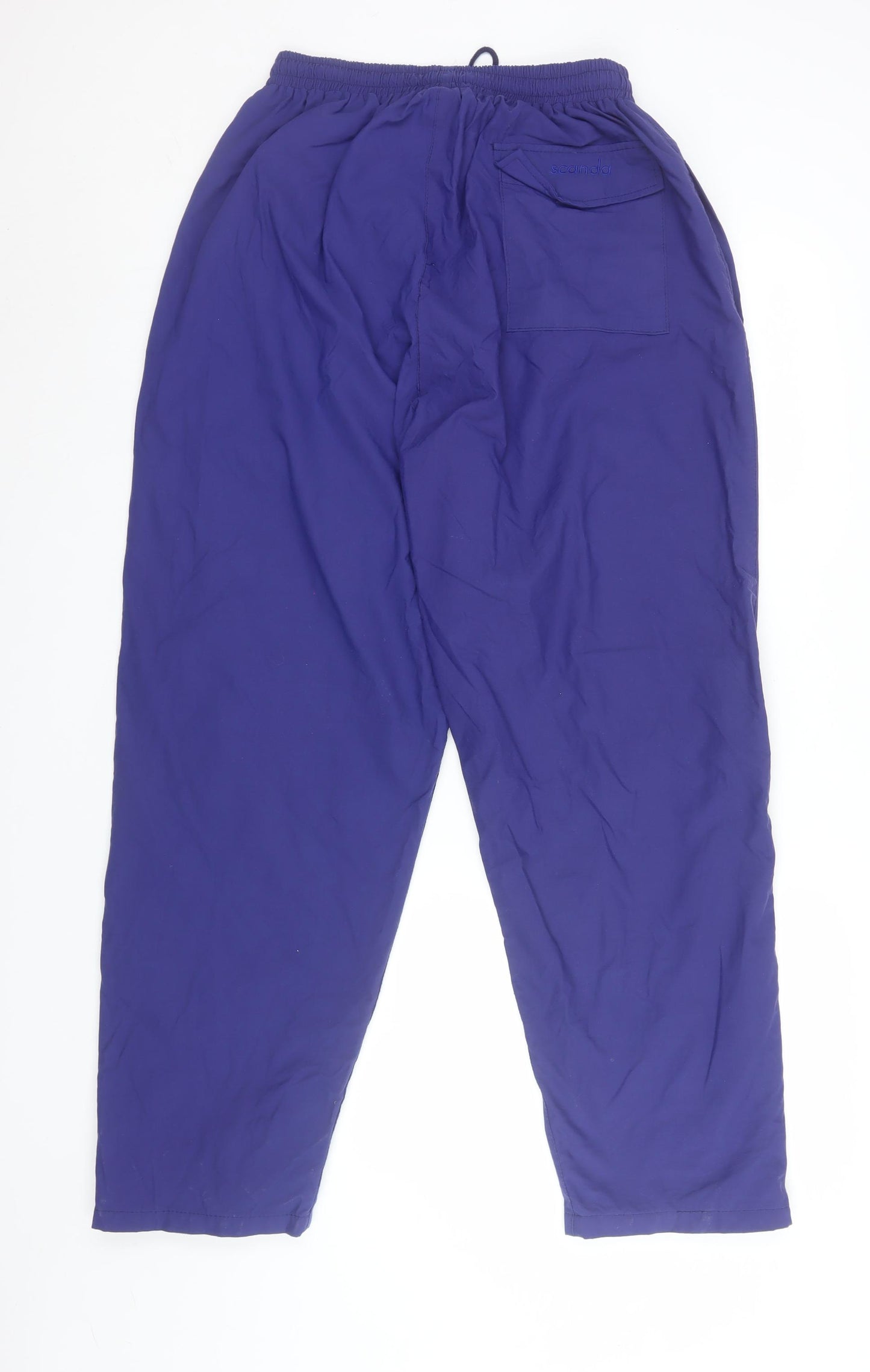 Scanda Women Blue Elastic Waist Track Pants Tapered Fit