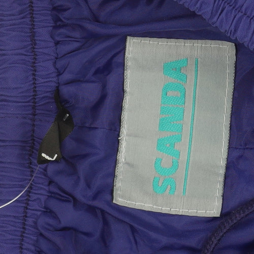 Scanda Women Blue Elastic Waist Track Pants Tapered Fit