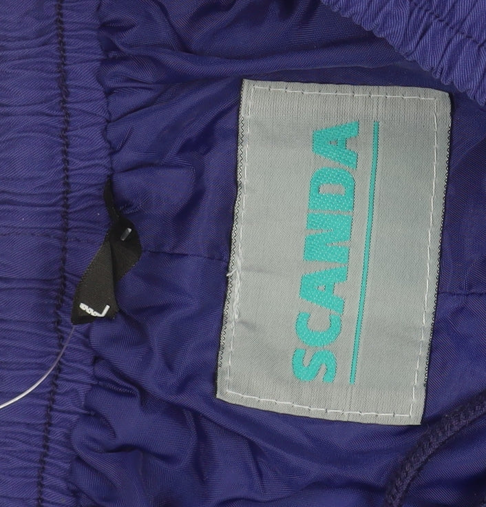 Scanda Women Blue Elastic Waist Track Pants Tapered Fit