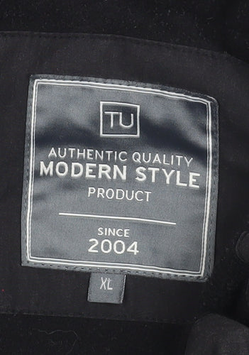 TU Women’s Black XL Full Zip Lined Mid-Length Jacket