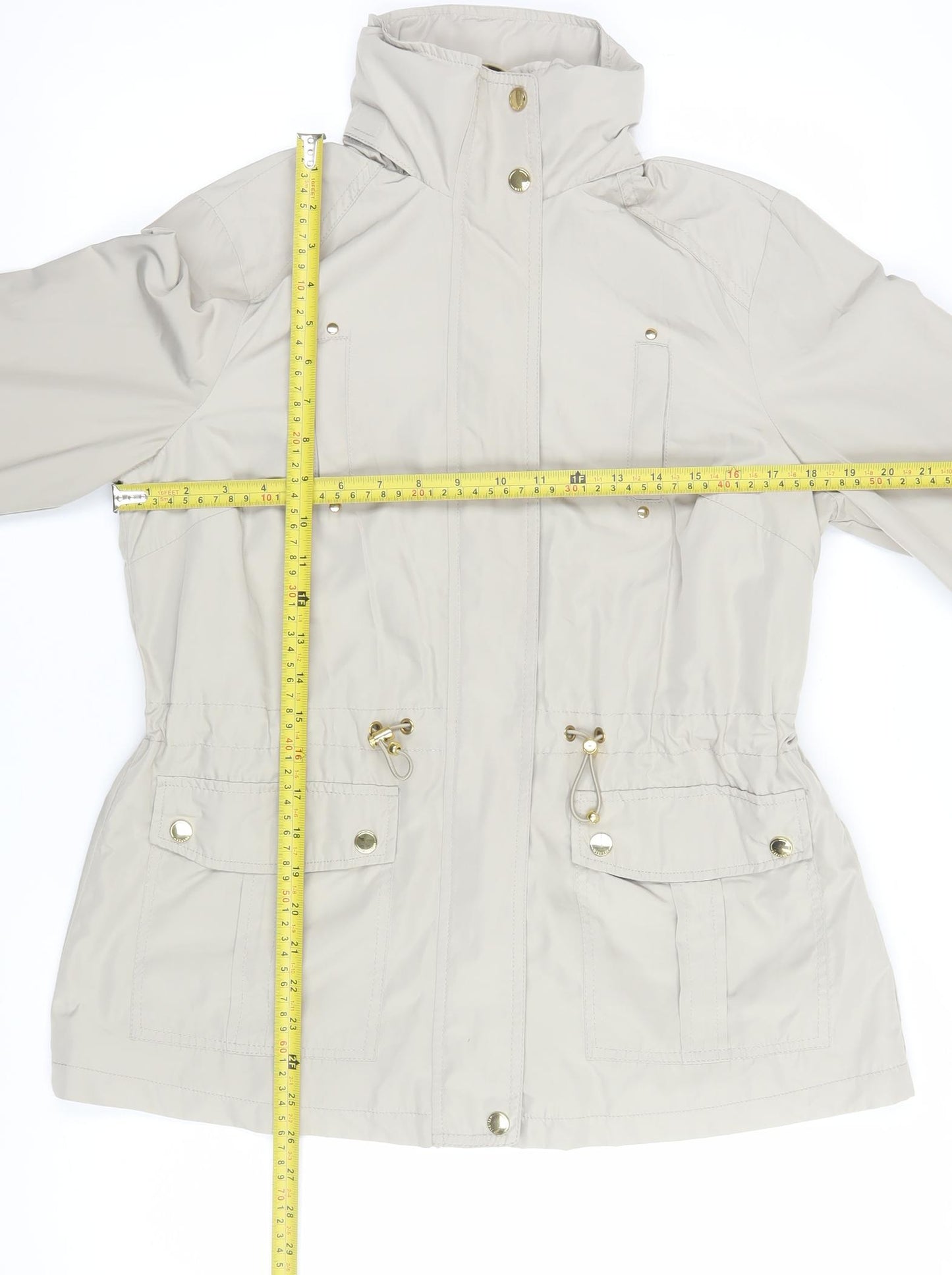 Papaya Weekend Women Beige Size 12 Anorak Mid-Length Jacket