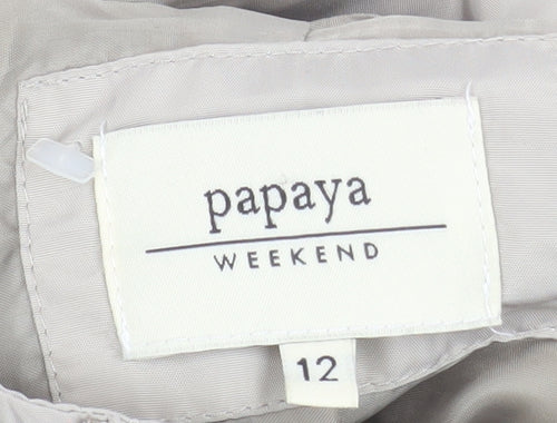 Papaya Weekend Women Beige Size 12 Anorak Mid-Length Jacket