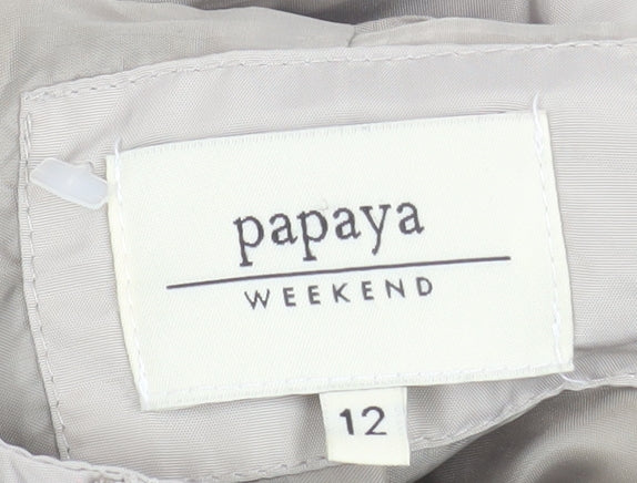 Papaya Weekend Women Beige Size 12 Anorak Mid-Length Jacket