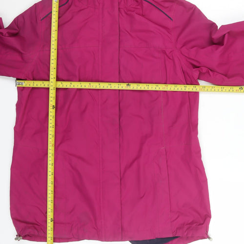 George Womens Pink Waterproof Hooded Rain Jacket Size 14