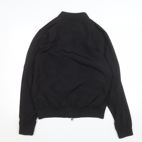 Topman Men's Black Bomber Jacket M Polyester Lined Classic Style
