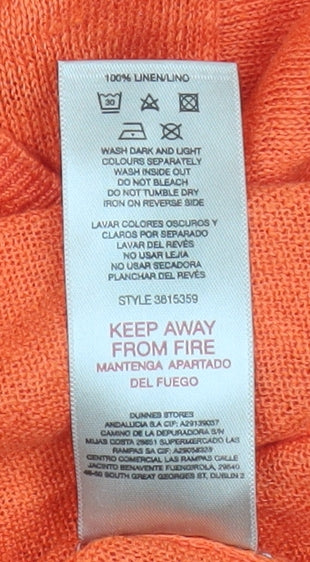 Paul Costelloe Living Orange Linen V-Neck Men's Jumper Size S