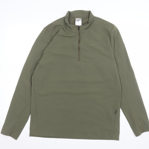 Reebok Men's Green Softshell 1/4 Zip Sports Jacket Size M