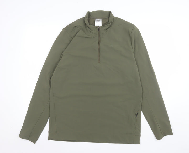 Reebok Men's Green Softshell 1/4 Zip Sports Jacket Size M