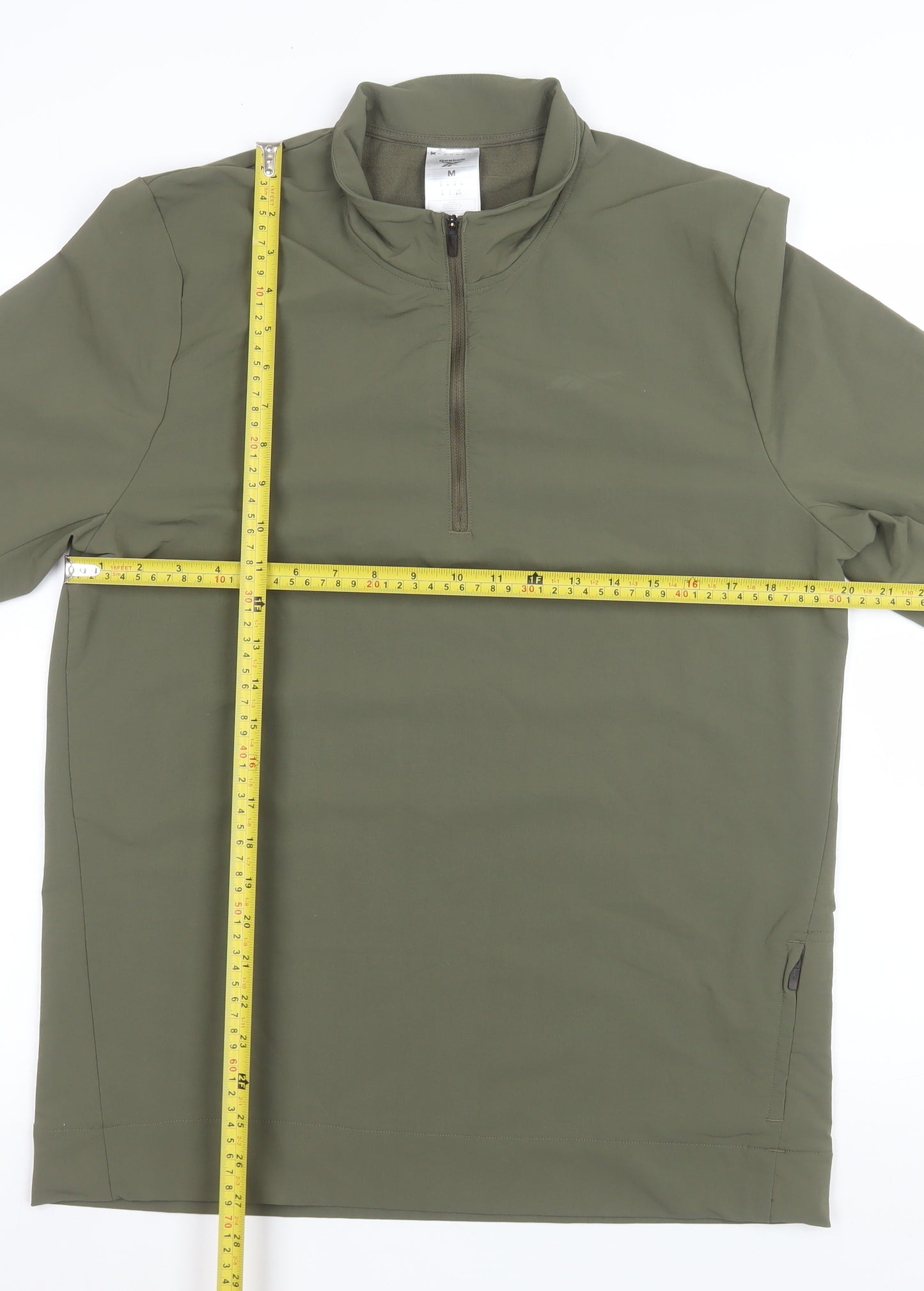 Reebok Men's Green Softshell 1/4 Zip Sports Jacket Size M