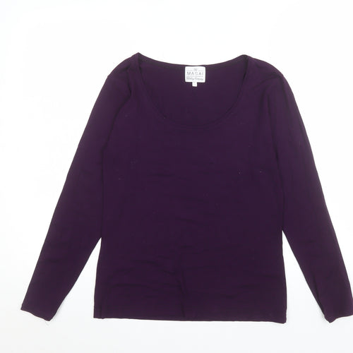 Masai Women’s Purple Long Sleeve Basic Jersey Top Size S