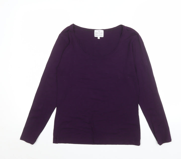 Masai Women’s Purple Long Sleeve Basic Jersey Top Size S