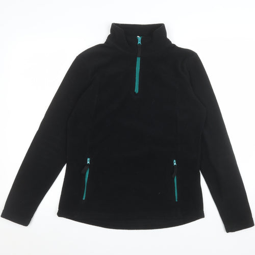 Mountain Warehouse Womens Black Fleece 1/4 Zip Pullover UK 12 Regular