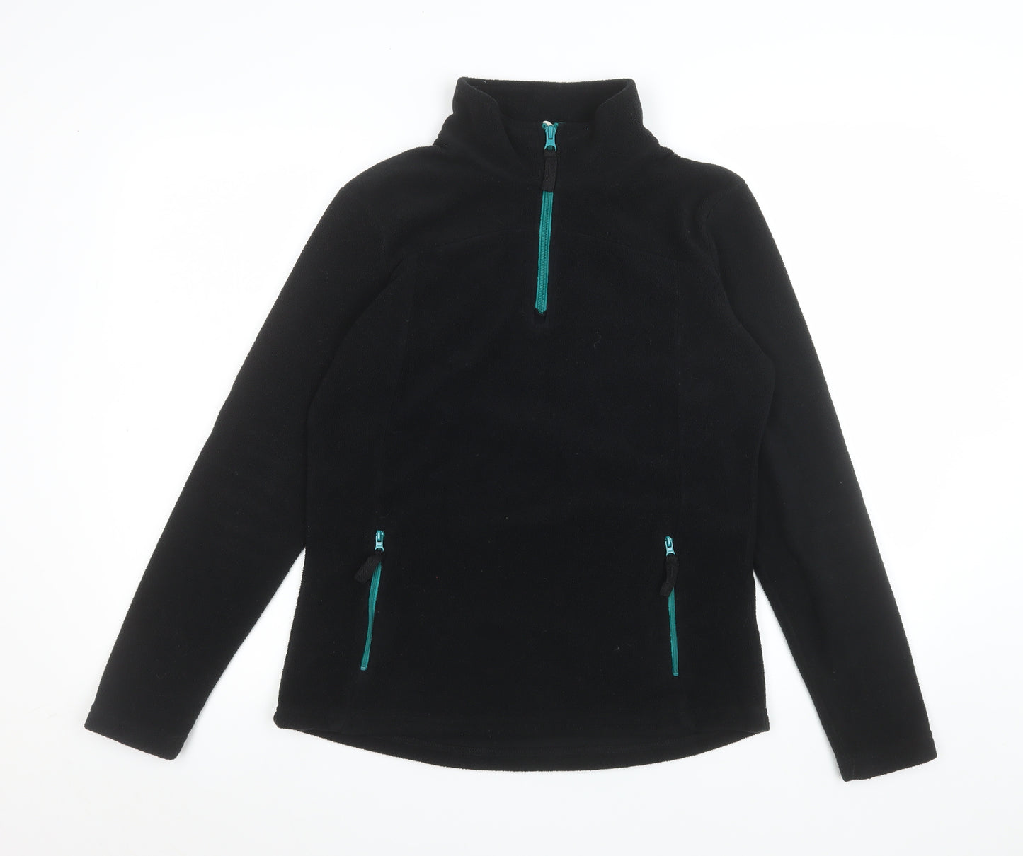 Mountain Warehouse Womens Black Fleece 1/4 Zip Pullover UK 12 Regular