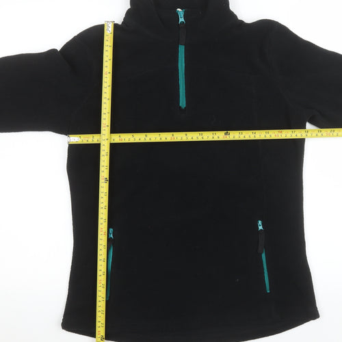Mountain Warehouse Womens Black Fleece 1/4 Zip Pullover UK 12 Regular