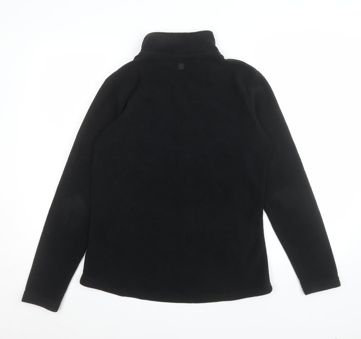 Sweaty Betty Womens Black Small Ribbed Zip Hem Mock Neck Pullover Sweatshirt