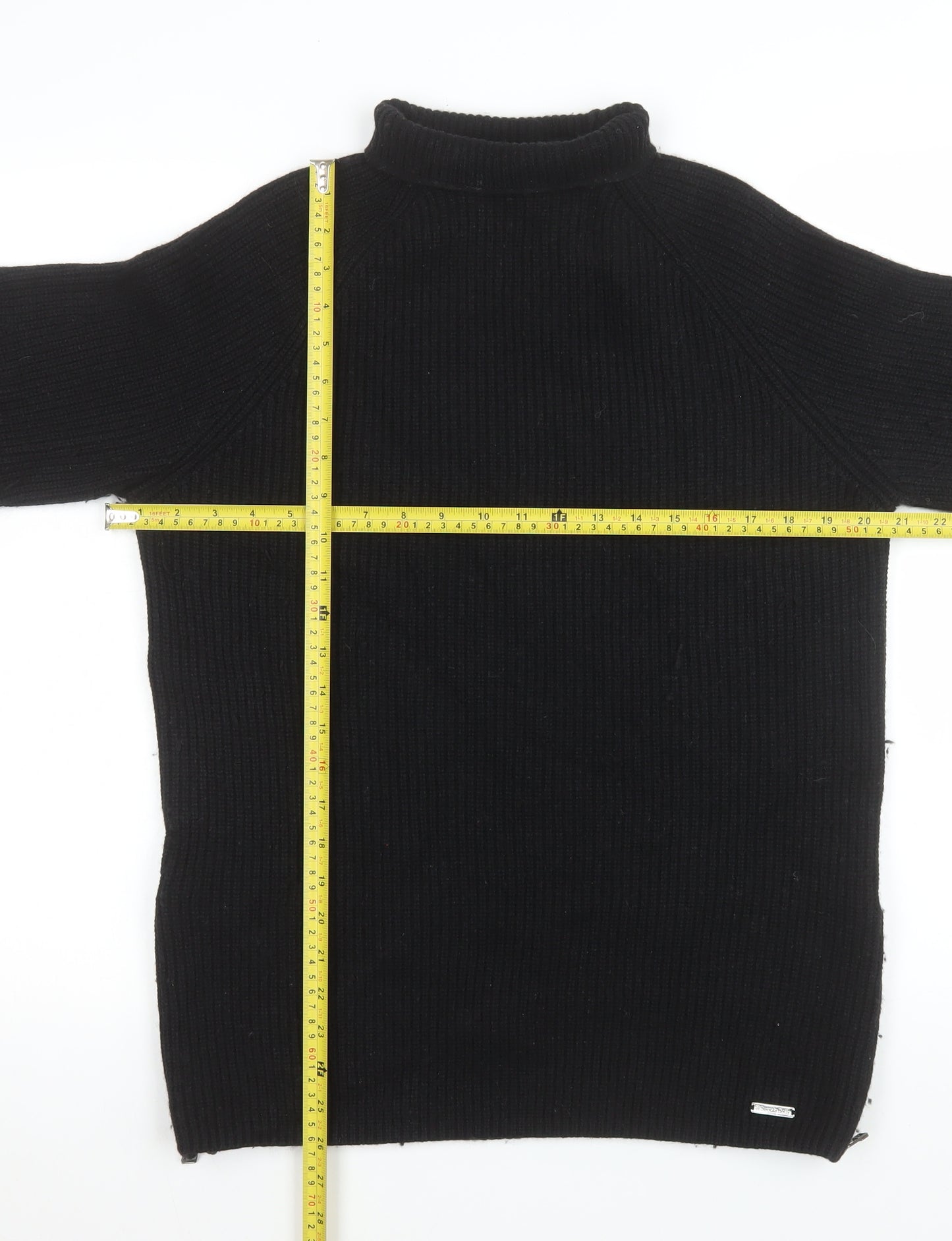 Sweaty Betty Womens Black Small Ribbed Zip Hem Mock Neck Pullover Sweatshirt