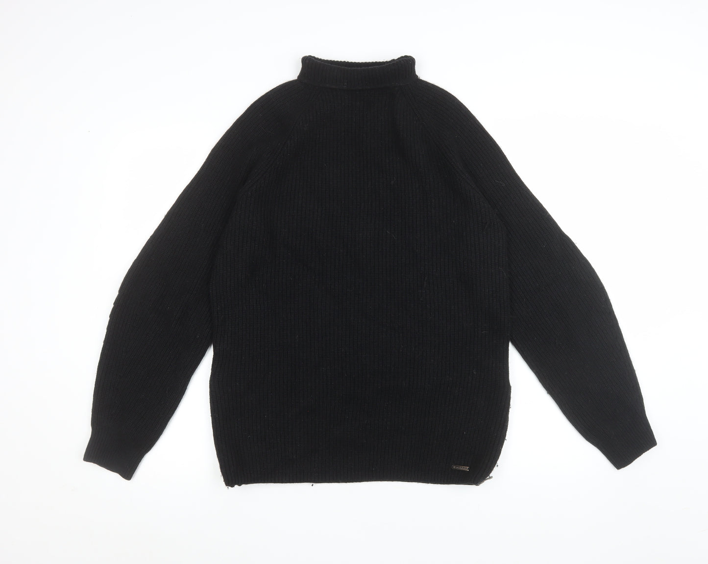 Sweaty Betty Womens Black Small Ribbed Zip Hem Mock Neck Pullover Sweatshirt