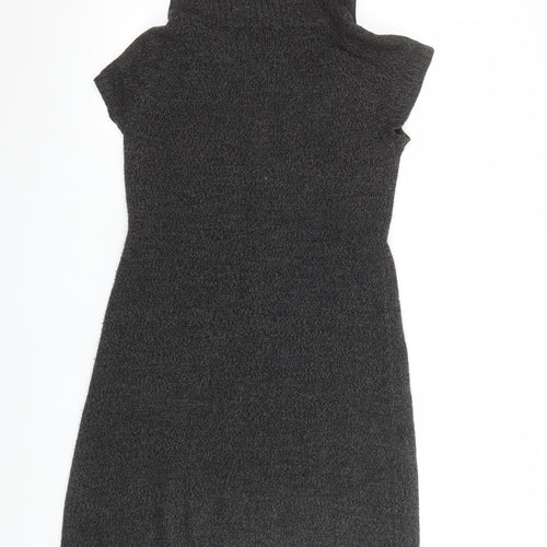 London Times Women’s Grey Knit Roll Neck Sweater Dress M