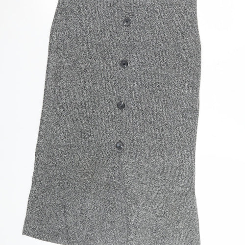 Marks and Spencer Women Grey Size 12 Knit Pencil Midi Skirt