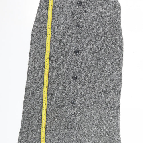 Marks and Spencer Women Grey Size 12 Knit Pencil Midi Skirt