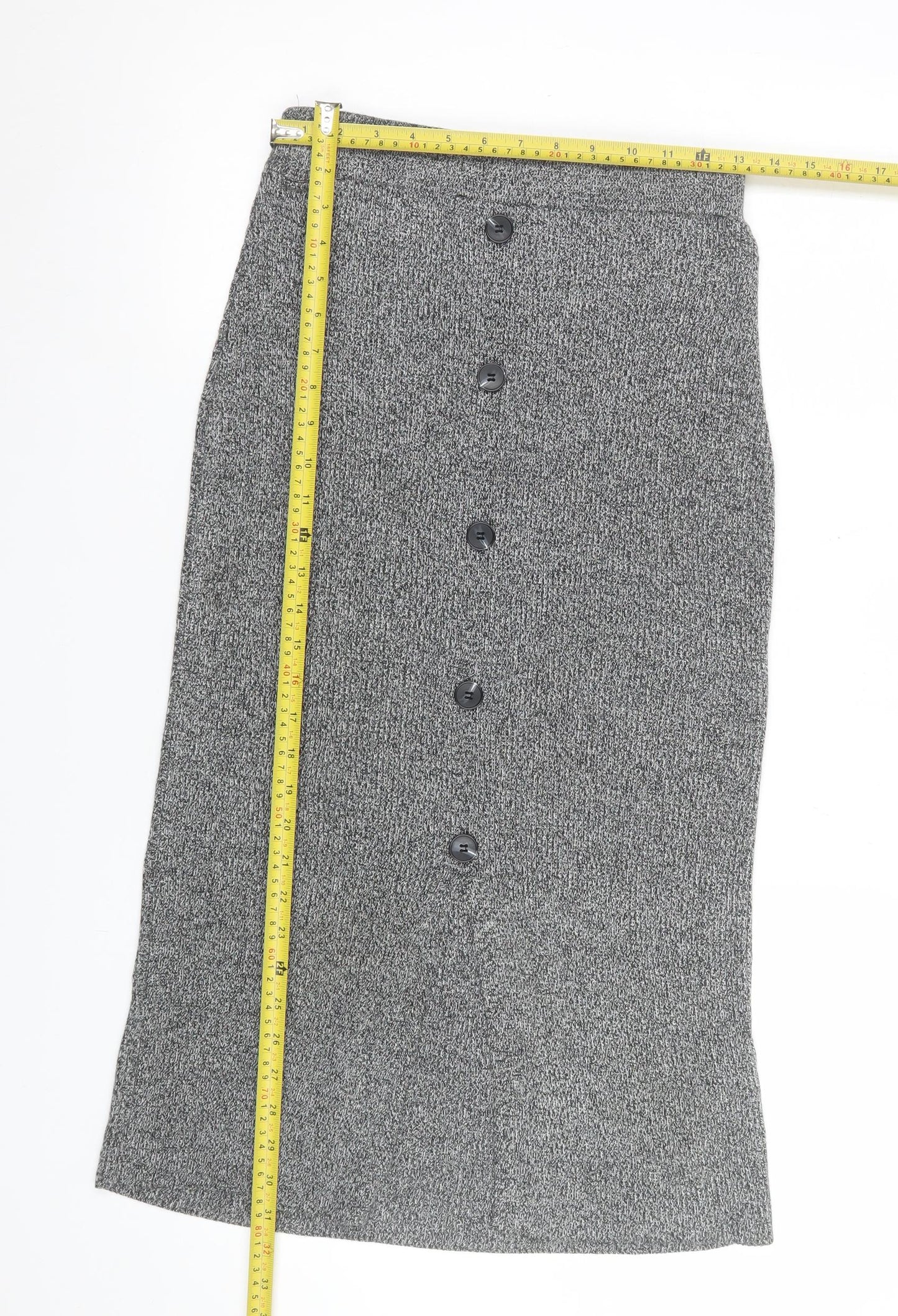 Marks and Spencer Women Grey Size 12 Knit Pencil Midi Skirt