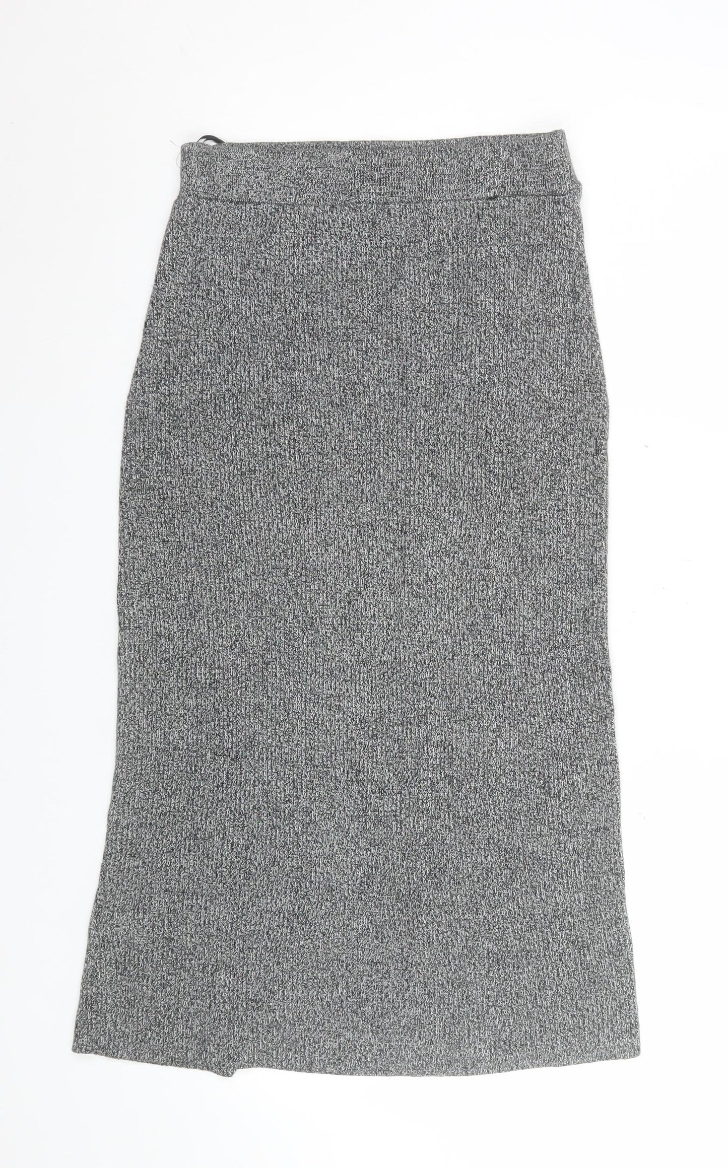Marks and Spencer Women Grey Size 12 Knit Pencil Midi Skirt