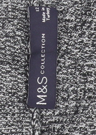 Marks and Spencer Women Grey Size 12 Knit Pencil Midi Skirt
