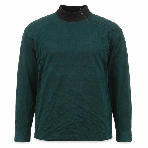 Nogaret Paris Men's Green Ribbed Long Sleeve High Neck Top Size M