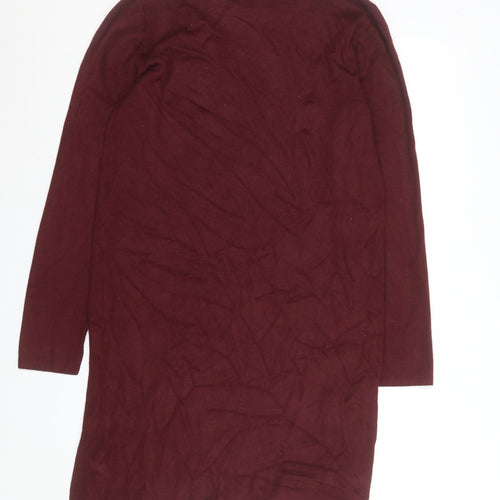 Dorothy Perkins Women's Red Knit Bodycon Dress Size 18 Long Sleeve Zip Detail