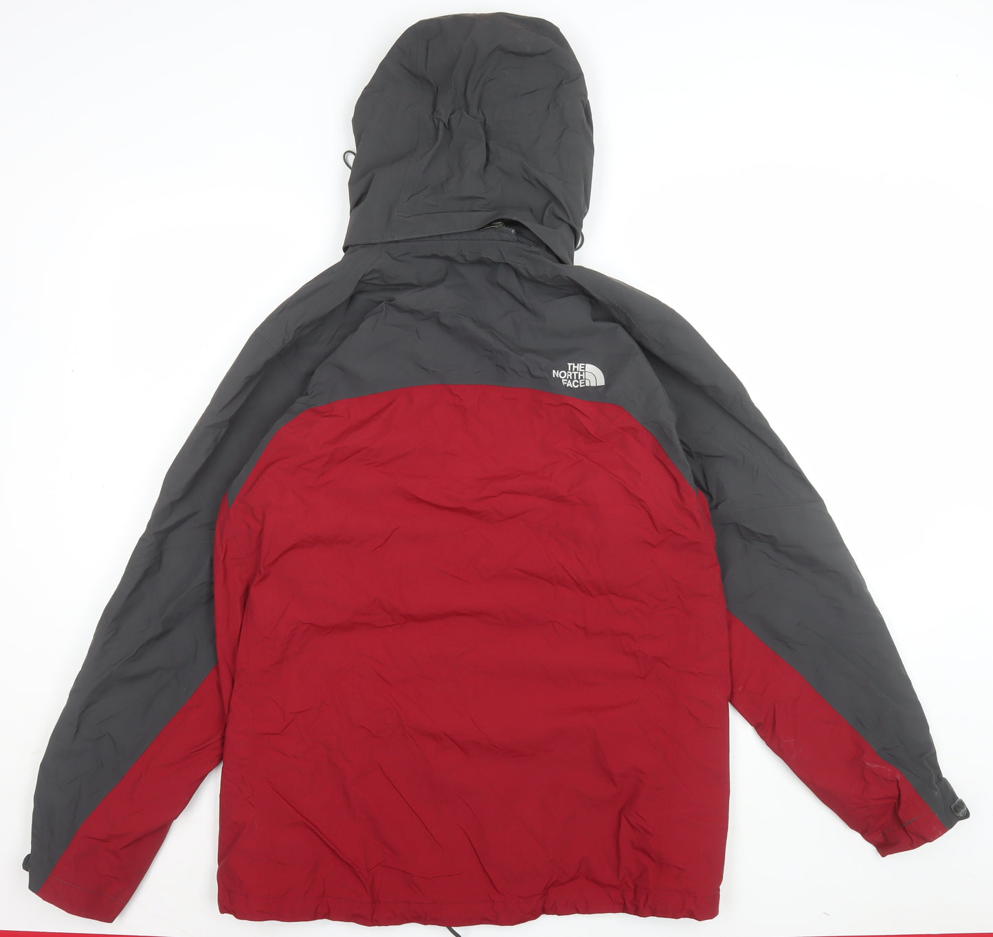 The North Face Men's Red Grey Waterproof Hooded Parka Jacket M