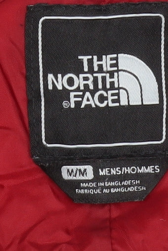 The North Face Men's Red Grey Waterproof Hooded Parka Jacket M