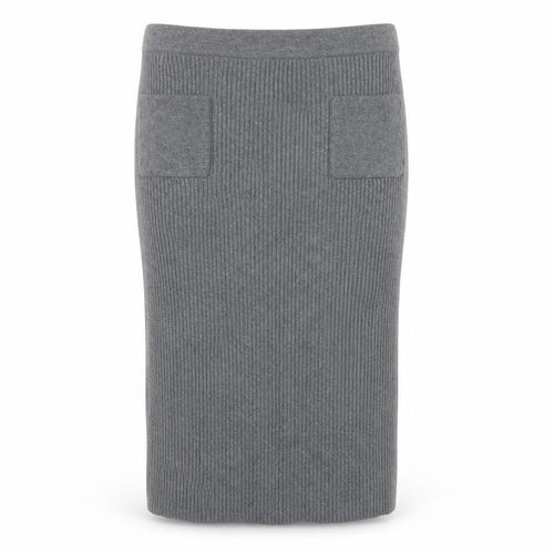 Zara Women Grey Knit Pencil Skirt Size 12 Stretch Workwear