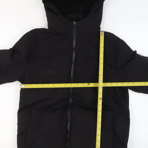 SoulCal&Co Boys Black XS Puffer Jacket Hooded Winter Coat