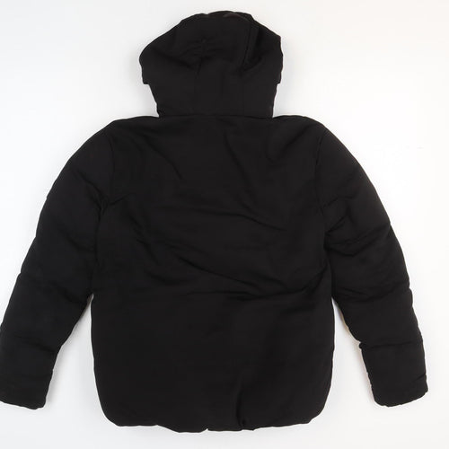 SoulCal&Co Boys Black XS Puffer Jacket Hooded Winter Coat