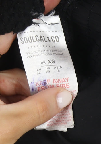 SoulCal&Co Boys Black XS Puffer Jacket Hooded Winter Coat