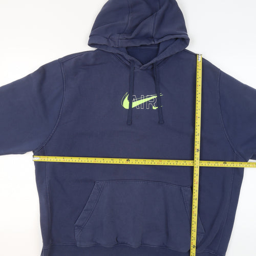 Nike Mens Blue Pullover Hoodie Graphic Logo Sportswear