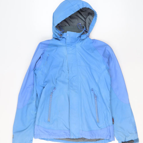 Koko Pink Women’s Blue Hooded Waterproof Windproof Parka Jacket Size 12